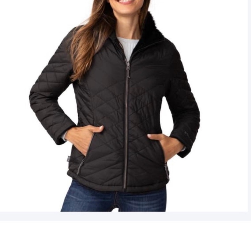 FREE COUNTRY QUILTED BLACK LIGHT
REVERSIBLE ZIP UP JACKET SIZE 2X FINAL $44